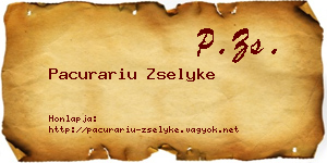 Pacurariu Zselyke névjegykártya